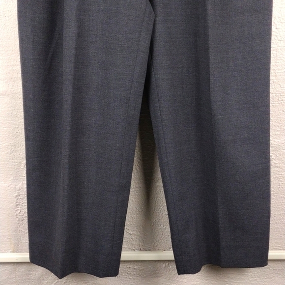 Barry Bricken Vintage Grey Wool Blend Pleated Front High Rise Straight Leg Pant - Picture 3 of 13